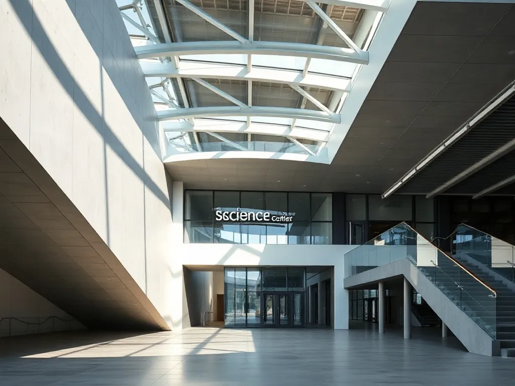Modern architecture of a science center in Wroclaw, sharp li